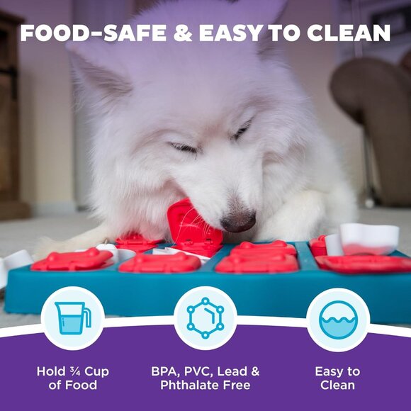 by Nina Ottosson Dog Brick Treat Puzzle Enrichment Toy, Level 2 Intermediate Gam - Picture 5 of 8